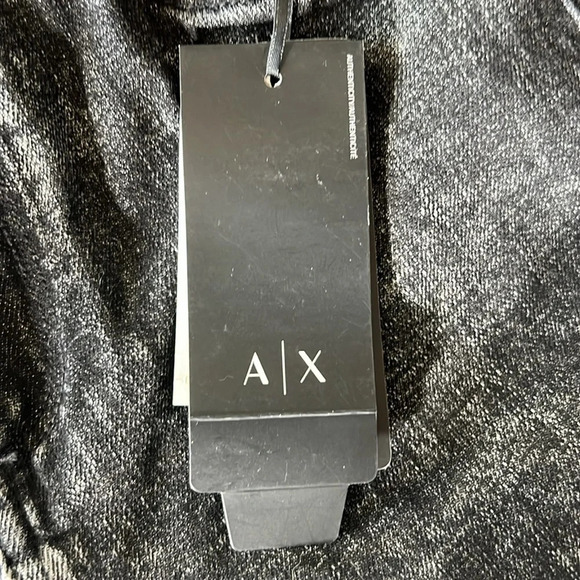 NWT Armani Exchange Vintage Black Wash Freyed Zipper Hem Size 26 - Picture 13 of 16